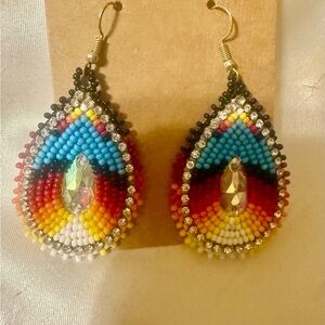 Colorful Seed Beed Teardrop Earrings